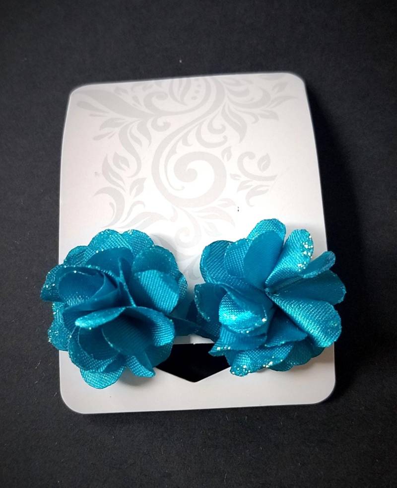 Türkisfarbene Blumen Ohrstecker von 27SeahorsesVantiques