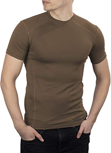 281Z Herren Militär-T-Shirt mit Feuchtigkeitstransport, taktisches Training Army Professional – Polartec Delta – Cool Touch (Coyote Brown) - Braun - Groß von 281Z