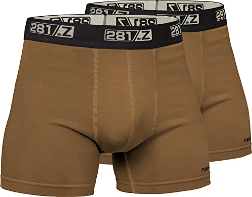 281Z Militär Unterwäsche Baumwolle 10,2 cm Boxershorts Taktische Wandern Outdoor Punisher Combat Line, Coyote Brown (2 Stück), Large von 281Z