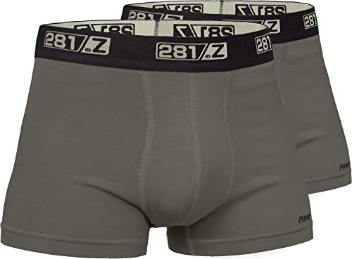 281Z Militär Unterwäsche Baumwolle 2 Zoll Boxershorts Taktische Wandern Outdoor Punisher Combat Line, Olive Drab 2er-Pack, Large von 281Z