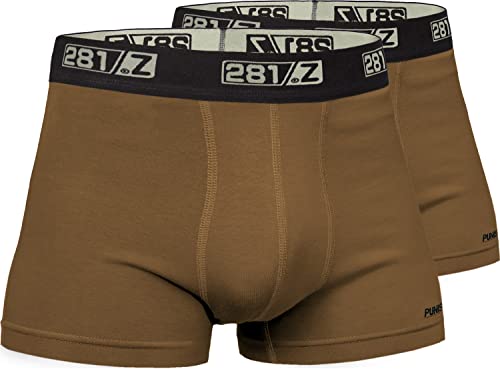 281Z Militär-Unterwäsche Baumwolle 5,1 cm Boxer Slip Taktische Wandern Outdoor Punisher Combat Line - Braun - X-Large von 281Z