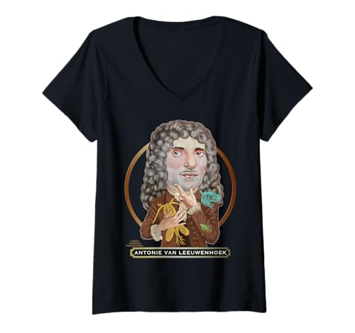 Damen Antonie Van Leeuwenhoek, niederländischer Mikrobiologe T-Shirt mit V-Ausschnitt von 2BTshirts