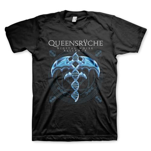2Bhip Queensryche Digital Noise Alliance Herren-T-Shirt, Albumcover, kurzärmelig, Schwermetall-Grafik-T-Shirt, Schwarz, Schwarz, XX-Large von 2Bhip