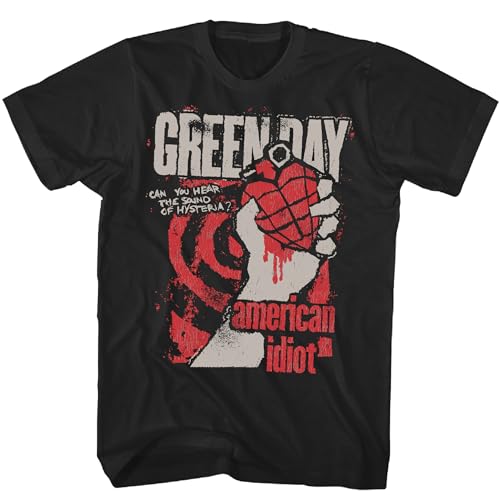 Green Day American Idiot Herren-T-Shirt, kurzärmelig, Punk-Rock, Vintage-Stil, Grafik-T-Shirt, Schwarz, Schwarz, Klein Green Day American Idiot Herren-T-Shirt, kurzärmelig, Punk-Rock, Vintage-Stil, Grafik-T-Shirt, Schwarz, Schwarz, Klein von 2Bhip
