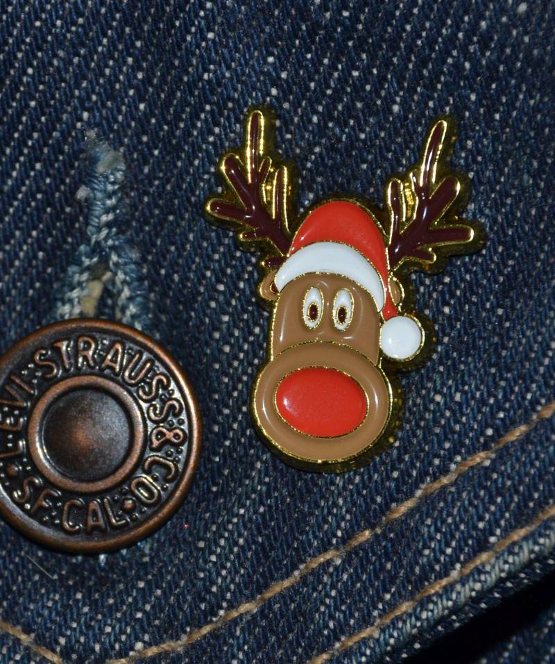 Rudolph Die Rote Nase Anstecknadel | Max.dim 25 Mm - Aus Emaille Metall Abzeichen Rudolf Weihnachten von 2BlueTwiLeks