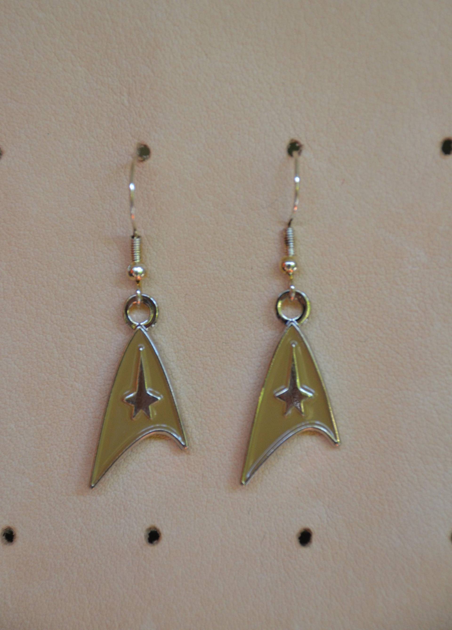 Star Trek Ohrringe Gold/Silber Sternenflotten Emaille Pin Set von 2BlueTwiLeks