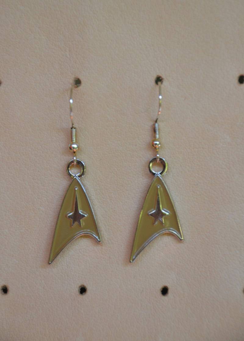 Star Trek Ohrringe Gold/Silber Sternenflotten Emaille Pin Set von 2BlueTwiLeks