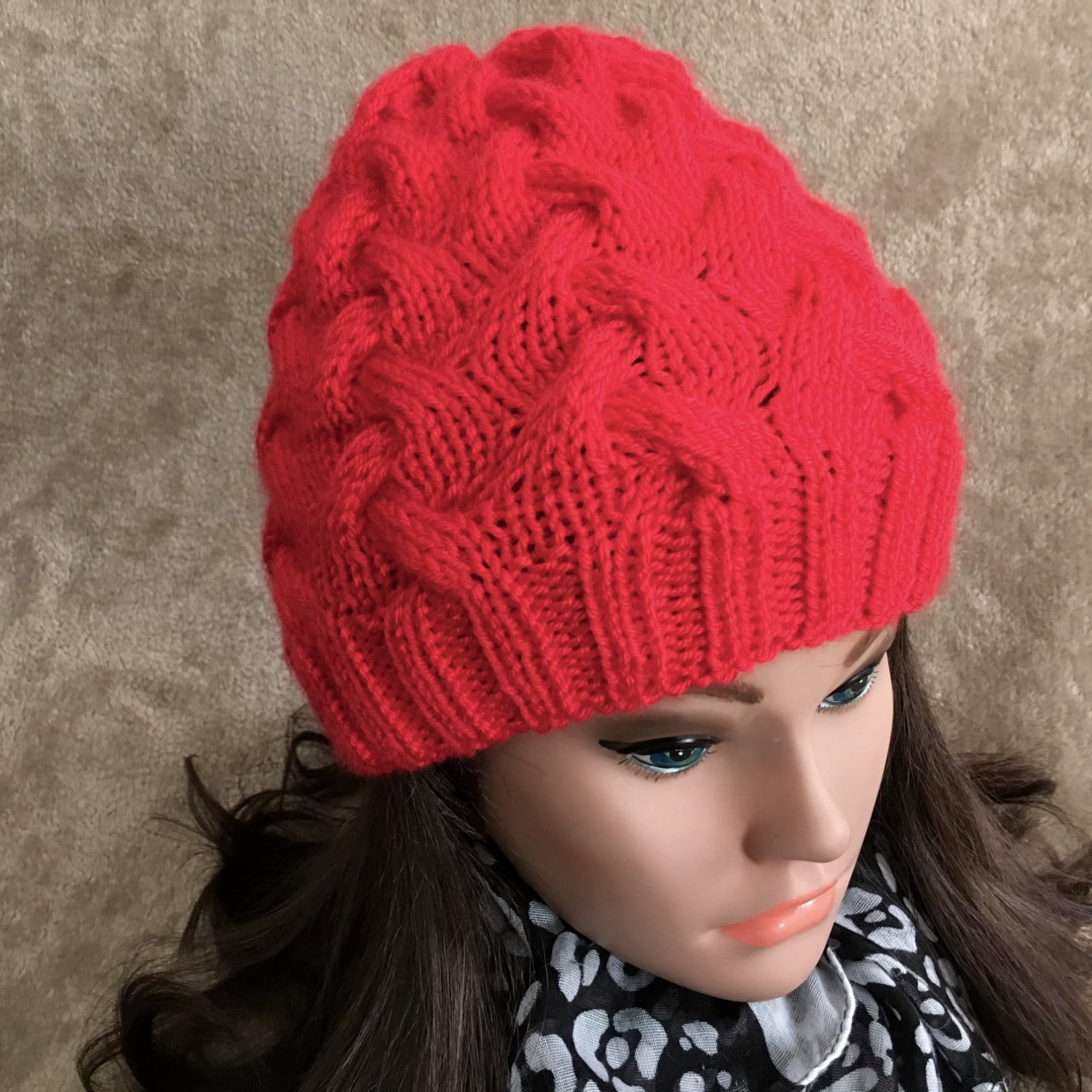 Frauen Hut Hand Gemacht Zopfmuster Strickmütze Vegan Frandly Soft Yarn Beanie Nettes Geschenk von 2CROWNS