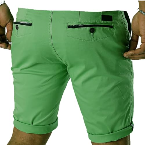 2chilly Chino Short Sommer Herren Chinoshort Bermuda Hose Slow Stig Cargo Herren Kurzhose (as3, Alpha, m, Regular, Regular, Apple-Green(Amande)) von 2chilly