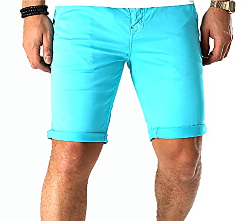 2chilly Chino Short Sommer Herren Chinoshort Bermuda Hose Slow Stig Cargo Herren Kurzhose (as3, Alpha, m, Regular, Regular, Aqua) von 2chilly