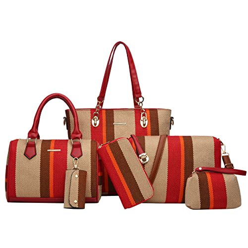 2E-youth Designer-Geldbörsen und Handtaschen für Damen, Umhängetasche, Tragetasche, Tragegriff, 2H - Streifen - Rot, 2E-youth Designer-Geldbörsen und Handtaschen für Damen, Umhängetasche, Tragetasche, Tragegriff, 2H - Streifen - Rot, von 2E-youth