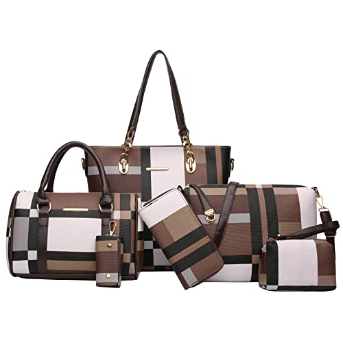 Damen Fashion börsen und Handtaschen Reisetaschen Schultertaschen 5 Stück, Grau (grau), Large von 2E-youth