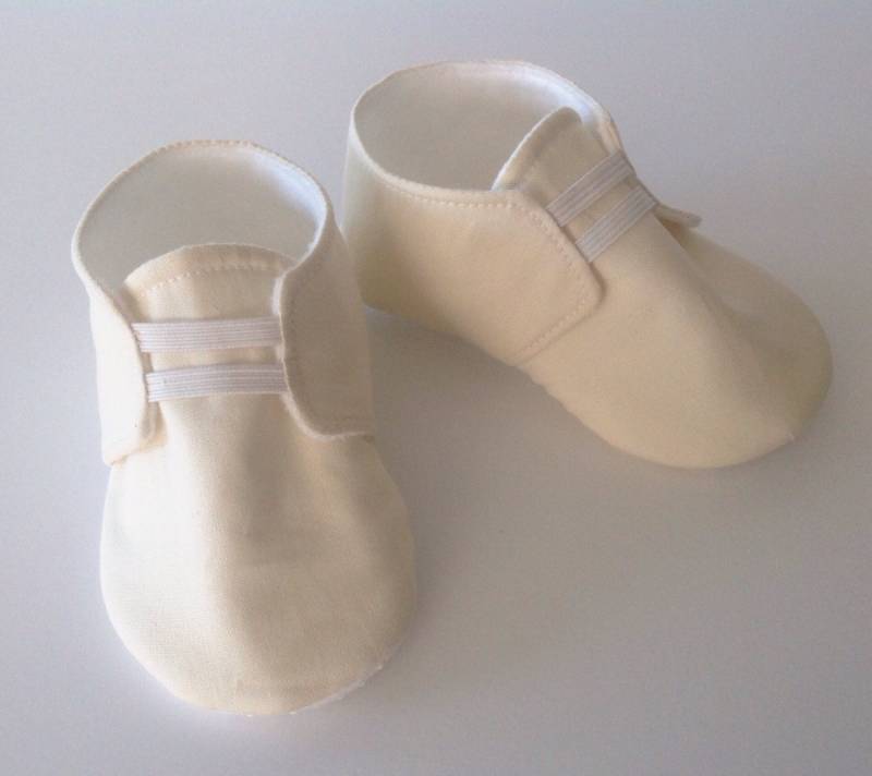 Elfenbein Baby-Schuhe Mit Gummizug | Neugeborenen Größe Bis 18 Monate von 2Fab