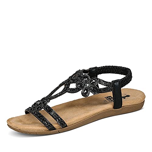 2Go Damen 8018-802-9 Flache Sandale, Schwarz, 38 EU von 2Go Fashion