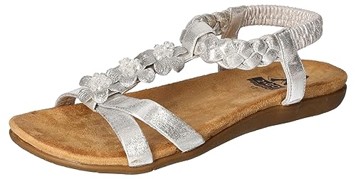 2Go Damen 8018-815-21 Flache Sandale, Silber, 41 EU von 2Go Fashion