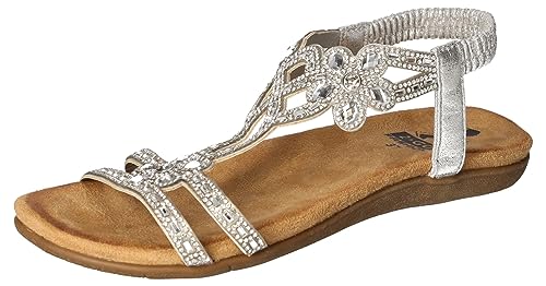 2Go Fashion Damen 8018-802 Flache Sandale, Silber, 37 EU von 2Go Fashion