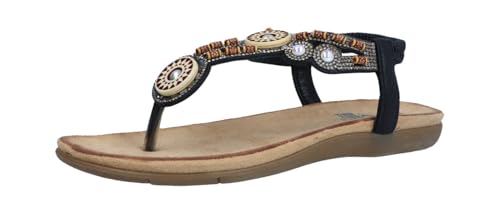 2Go Fashion Damen 8018-823 Flache Sandale, schwarz, 38 EU von 2Go Fashion