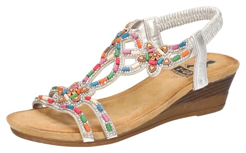 2Go Fashion Damen 8910-810 Sandale mit Absatz, Silber, 41 EU von 2Go Fashion
