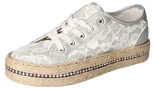 2Go Fashion Damen 8911-305 Sneaker, Silber, 41 EU von 2Go Fashion