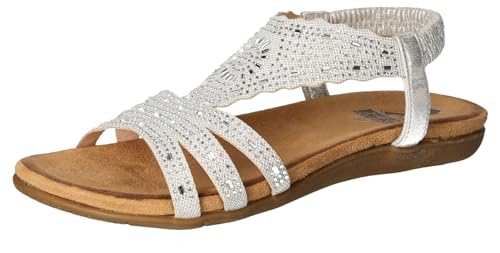 2Go Damen 8018-821-21 Flache Sandale, Silber, 38 EU von 2Go Fashion