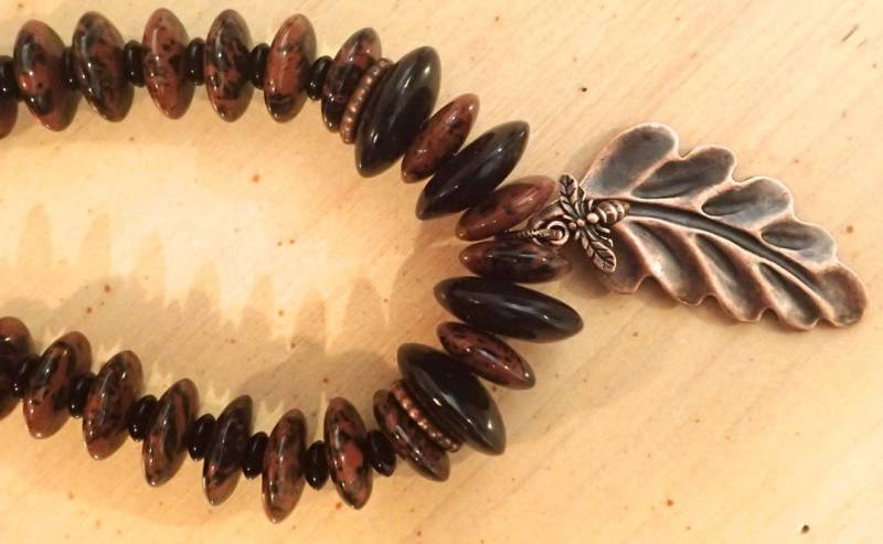 Mahagoni Obsidian Anhänger Halskette Mahagoni Obsidian Anhänger Halskette von 2HAWKDESIGNS