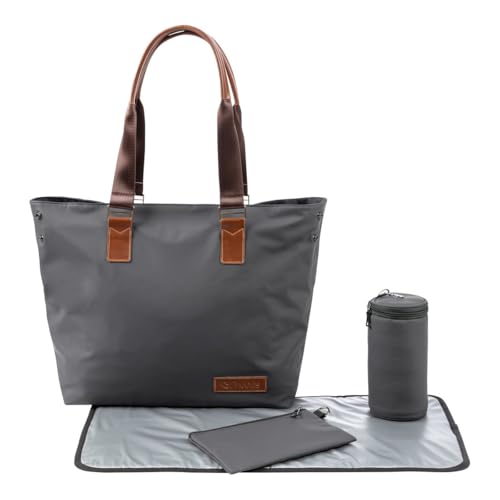 2HEARTS Wickeltasche Shopper grau - wasserabweisend - inklusive Wickelunterlage, Flaschenhalter, Utensilientasche - 30l - komfortable Tragegriffe 2HEARTS Wickeltasche Shopper grau - wasserabweisend - inklusive Wickelunterlage, Flaschenhalter, Utensilientasche - 30l - komfortable Tragegriffe von 2HEARTS