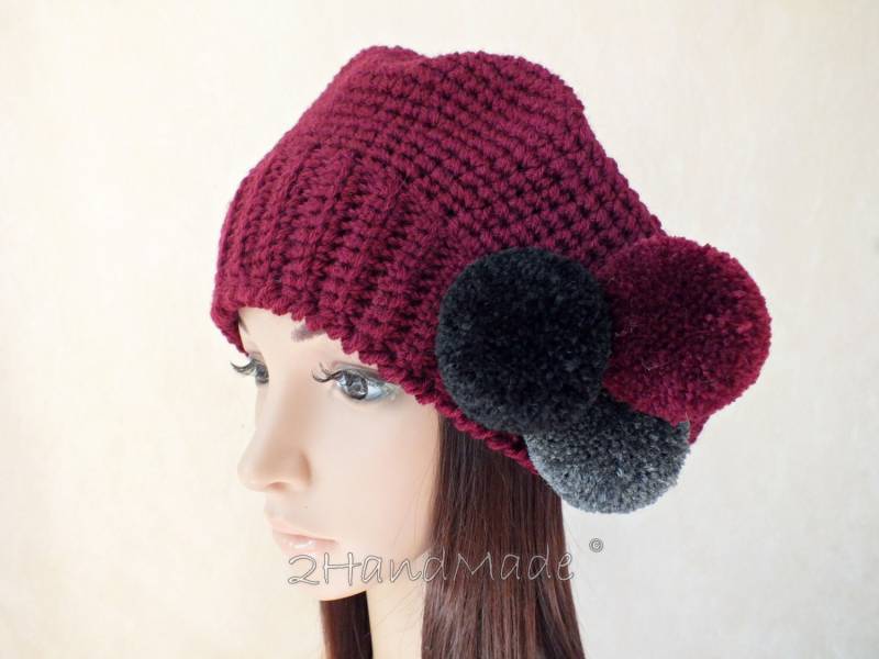 Gehäkelte Beanie Mütze Für Mädchen Rasta Tam Mit Bommeln von 2HandMade