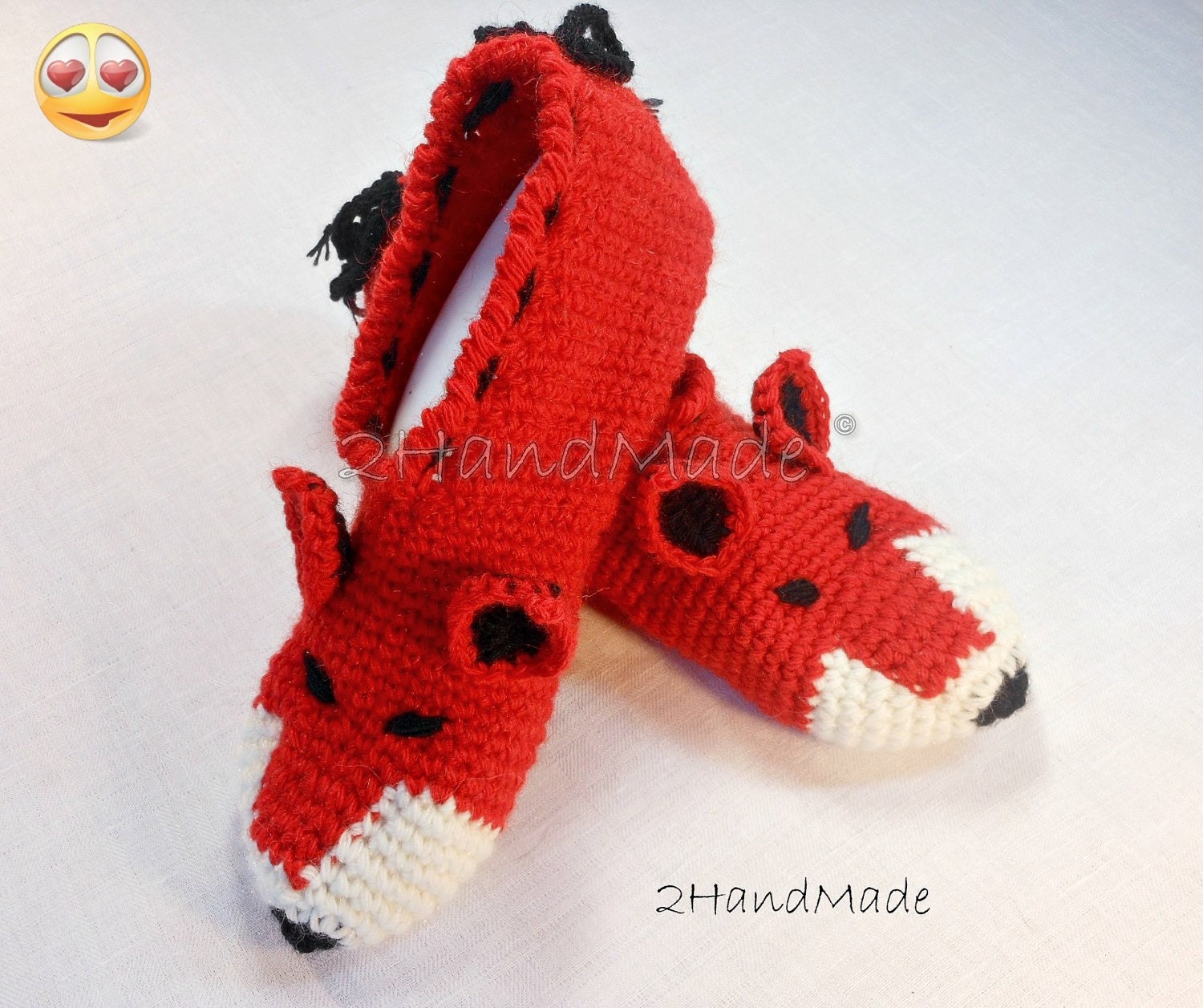 Unisex Erwachsene Grobstrick Gehäkelte Fuchs Hausschuhe Damen Herren Kinder Jugendliche Lustig Dumme Winter Merino Wolle Wald Rot Ginger Tiere von 2HandMade