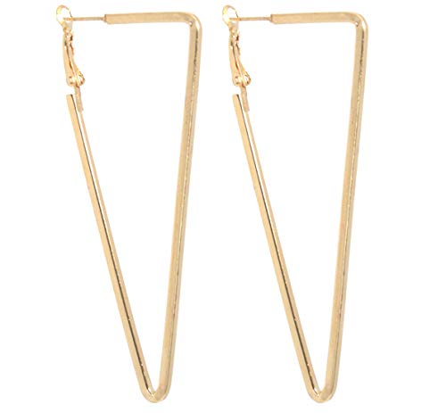 2LIVEfor Hoops Ohrringe Creolen Dreieck Gold lang hängend Ohrhänger Hoop Ohrringe Groß Reifen Creolen Eckig hoops Earrings creolen rechteckig creolen dreieckig von 2LIVEfor