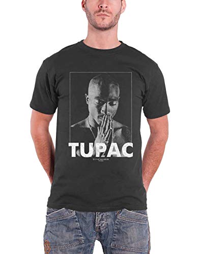 Tupac T Shirt 2pac Praying Logo All Eyez on Me Nue offiziell Herren Grau XL von Tupac Shakur