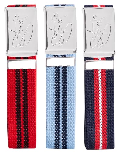 2Stoned Beltset 3 Gürtel Stoffgürtel schmal Variante 1, Klappschnalle, 3.2 cm breit, für Damen und Herren von 2Stoned