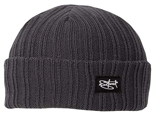 2Stoned Docker Mütze Rib Beanie Cap Deluxe Dark Grey 4-Panel Style in Einheitsgröße für Damen, Herren und Kinder von 2Stoned