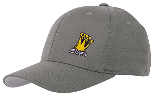 2Stoned Flexfit Baseball Cap Classic Grau mit Stick Crown Größe S/M (56cm - 58cm) für Damen, Herren und Jugendliche von 2Stoned