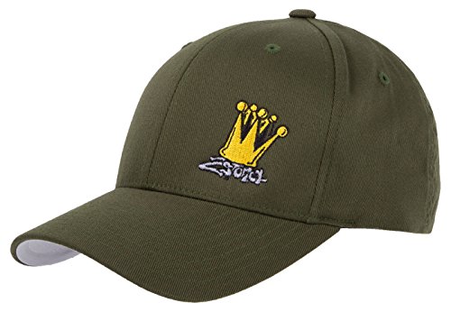 2Stoned Flexfit Baseball Cap Classic Oliv mit Stick Crown Größe L/XL (58cm - 60cm) für Damen und Herren von 2Stoned