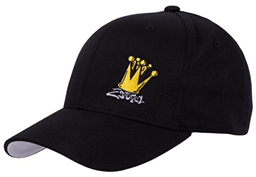 2Stoned Flexfit Baseball Cap Classic Schwarz mit Stick Crown Größe S/M (56cm - 58cm) für Damen, Herren und Jugendliche von 2Stoned