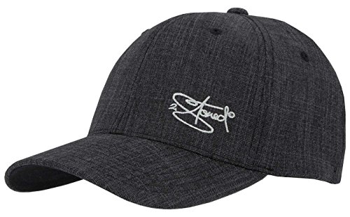 2Stoned Flexfit Baseball Cap Fine Melange in Schwarz mit Stick Größe S/M (56 cm - 58 cm) für Damen, Herren und Jugendliche von 2Stoned