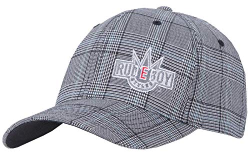 2Stoned Flexfit Baseball Cap Glen Check mit Stick Rudeboy Stylee Schwarz/Weiss Größe L/XL (57cm - 60cm) für Damen und Herren von 2Stoned