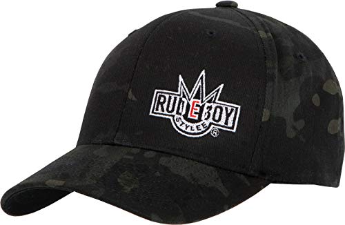 2Stoned Flexfit Baseball Cap Multicam Black Camo mit Stick Rudeboy Stylee Größe S/M (56 cm - 58 cm) für Damen, Herren und Jugendliche von 2Stoned