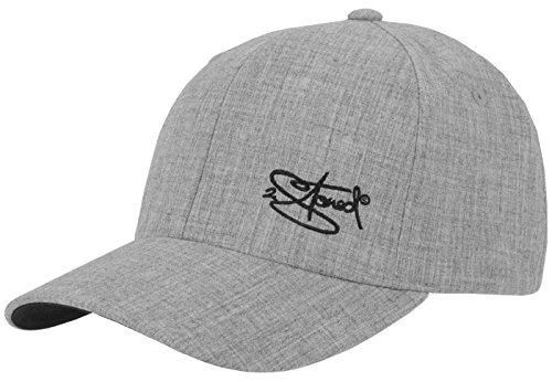 2Stoned Flexfit Baseball Cap Plain Span Melange in Heather Grey mit Stick Größe L/X (58 cm - 60 cm) für Herren von 2Stoned
