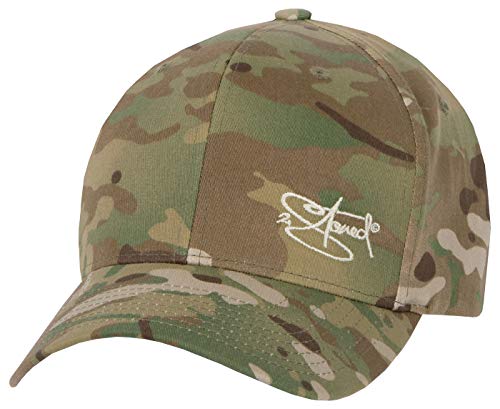 2Stoned Flexfit Baseball Cap Multicam Oliv Camo mit Stick Größe S/M (56 cm - 58 cm) für Damen, Herren und Jugendliche von 2Stoned