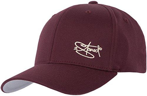 2Stoned Flexfit Baseball Cap Classic Bordeaux mit Stick Größe S/M (56 cm - 58 cm) für Damen, Herren und Jugendliche von 2Stoned