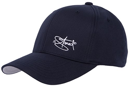 2Stoned Flexfit Baseball Cap Classic Dark Navy mit Stick Größe S/M (56 cm - 58 cm) für Damen, Herren und Jugendliche von 2Stoned