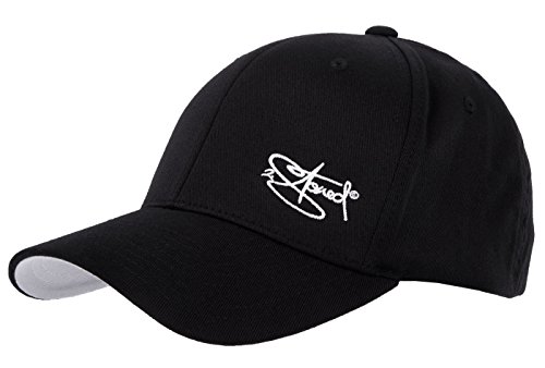 2Stoned Flexfit Baseball Cap Classic Schwarz mit Stick Größe L/XL (58 cm - 60 cm) für Damen und Herren von 2Stoned