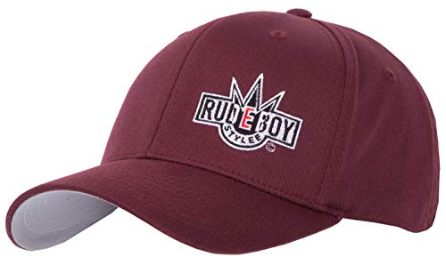 2Stoned Flexfit Baseball Cap Classic Bordeaux mit Stick Rudeboy Größe S/M (56cm - 58cm) für Damen, Herren und Jugendliche von 2Stoned