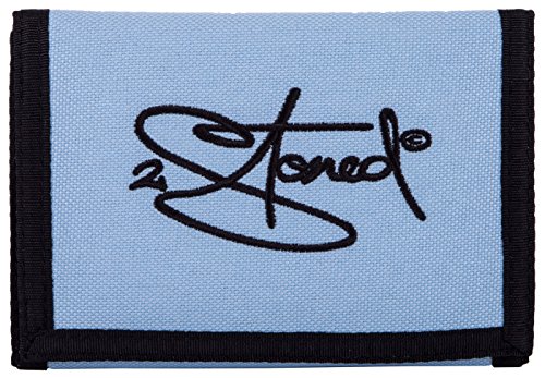 2Stoned Geldbörse Wallet Unisex Hellblau mit Klettverschluss, Stick Classic Logo, aus Polyester von 2Stoned