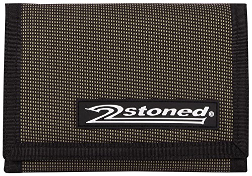 2Stoned Geldbörse Wallet Unisex Khaki/Schwarz-Melange mit Klettverschluss, Patchlabel Speed, aus Polyester von 2Stoned
