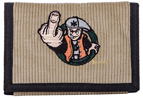 2Stoned Geldbörse Wallet Unisex Kord Beige mit Klettverschluss, Stickmotiv for You, aus Polyester von 2Stoned