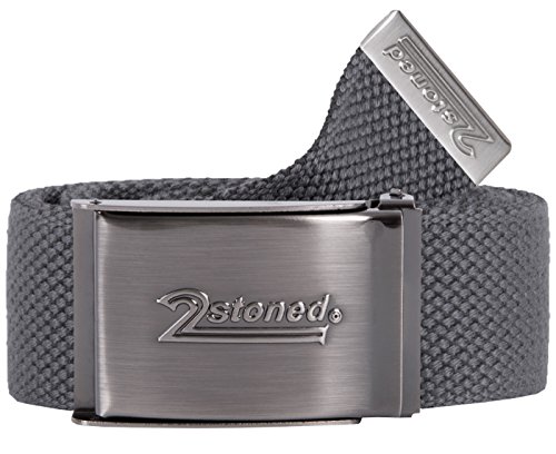 2Stoned Geldgürtel Money Belt Dark Grey 4 cm breit Matte Schnalle Speed für Damen und Herren von 2Stoned