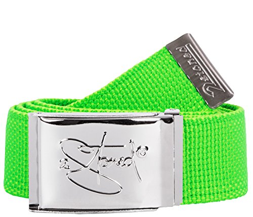 2Stoned Geldgürtel Money Belt in Neon-Grün 4 cm breit mit Chromschnalle + Flaschenöffner für Damen und Herren von 2Stoned