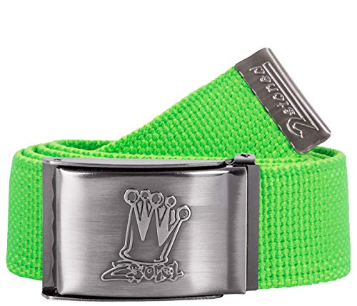 2Stoned Geldgürtel Tresorgürtel Neon-Grün 4 cm breit Matte Schnalle Crown für Damen und Herren von 2Stoned